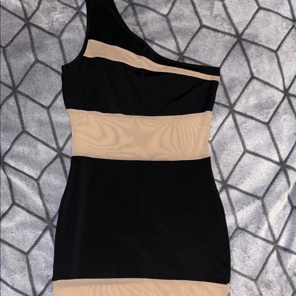 Mini dress black and nude